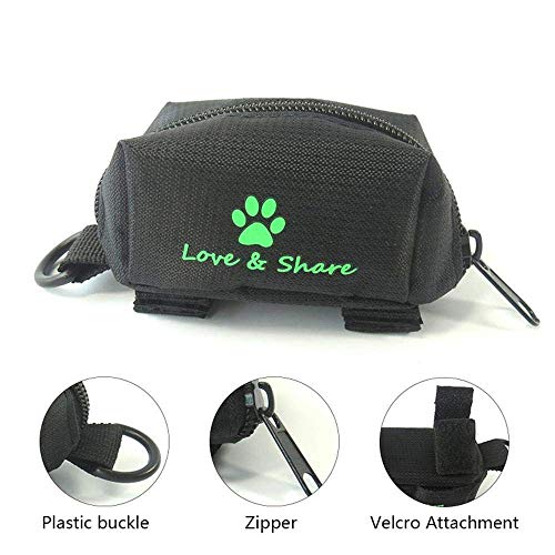 TOOGOO Dispensador de Bolsas de Popa, Soporte de Bolsa de Caca de Perro？Adjunto de Correa - Accesorio para Caminar,Correr O Excursionismo (Negro)