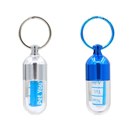 UEETEK 2pcs Placas de identificación para perro etiquetas del mascotas para gatos Perrito (Color aleatorio)