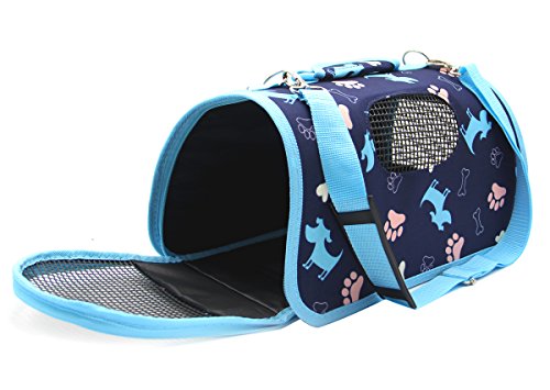 BPS Transportín Portador Bolsa Bolso de Tela para Mascotas Perros Gatos Animales Transportadoras 3 Tamaños S/M/L Diferente Colores para Elegir (L, Azul) BPS-5636A