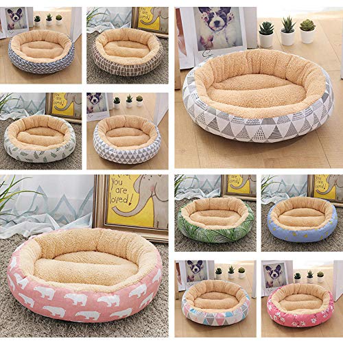 CLIN Soft Pet Dog Bed Lavable Redondo Cat Cat Nest Nido Antideslizante Pet House Cojín para Perros Short Plush Mats Lounger Sofas Productos para Perros @ J_M 50X50X12cm