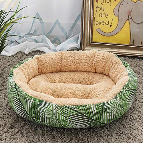 CLIN Soft Pet Dog Bed Lavable Redondo Cat Cat Nest Nido Antideslizante Pet House Cojín para Perros Short Plush Mats Lounger Sofas Productos para Perros @ J_M 50X50X12cm