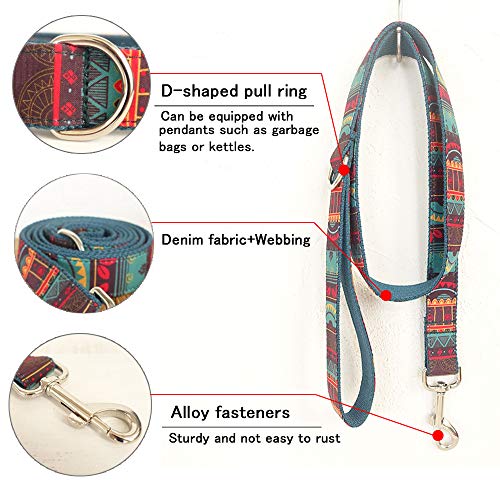 Conjunto Personalizado de Collar de Perro Estilo Bohemio Ajustable Correa Para Mascotas Conjunto de Etiquetas Etiqueta Para Perros Grabado con láser Adecuado Para Perros Grandes, Medianos y Pequeños