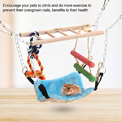 Garosa Hamster Puente Colgante Juguetes Escalera Colgante De Madera Puente Jaula Juguetes Práctico Columpio Cuerda Colgante Jaula De Red para Mascotas Animales Pequeños