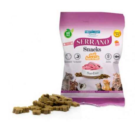 Mediterranean Snack Serrano Sardina para Gatos 12 Bolsas x 60Grs