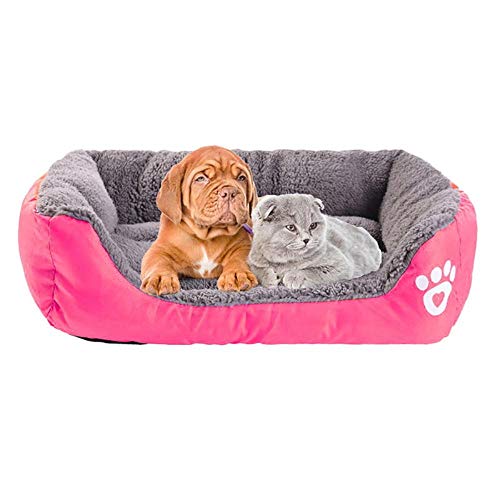 PENVEAT S-3XL Camas para Perros Paw Pattren Sofá para Mascotas Parte Inferior a Prueba de Agua Fleece Suave Estera cálida Nest Cat Bed House Petshop Dropshipping Cama Perro, H, L 68cmx55cmx16cm