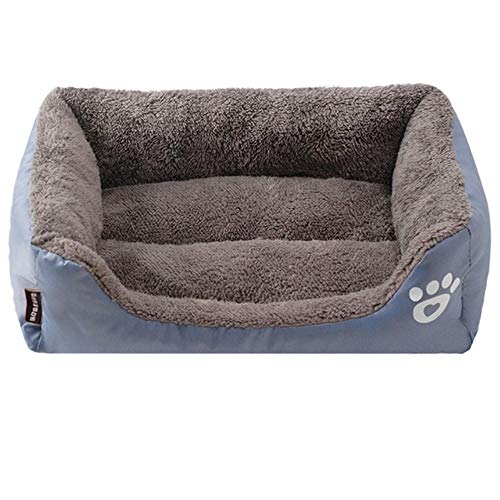 PENVEAT S-3XL Camas para Perros Paw Pattren Sofá para Mascotas Parte Inferior a Prueba de Agua Fleece Suave Estera cálida Nest Cat Bed House Petshop Dropshipping Cama Perro, H, L 68cmx55cmx16cm
