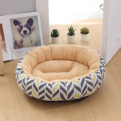 PENVEAT Soft Pet Dog Bed Lavable Round Cat Cat Nest Nido Antideslizante Pet House Dog Cojín Short Felpa Mats Lounger Sofas Productos para Perros, J, M 50X50X12cm