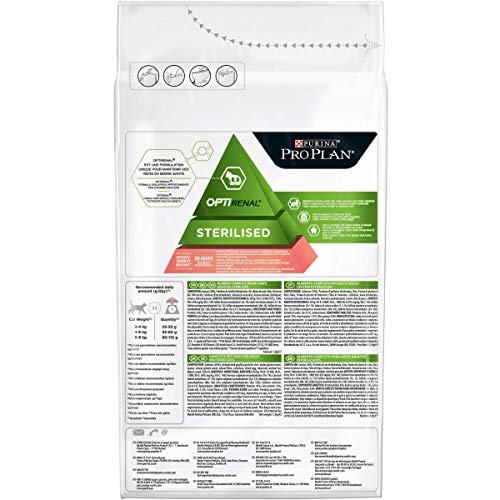 PURINA Pro Plan Comida Seco para Gato Esterilizado con Optirenal, Sabor Salmón - 1.5 Kg