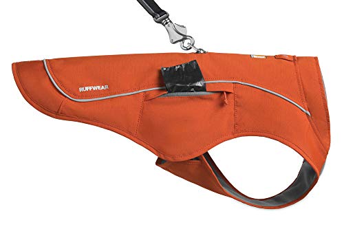 RUFFWEAR Combo Abrigo y Arnés Overcoat Fuse 2 en 1, Chaqueta con Forro de Vellón para Perros - Naranja Canyonlands, L