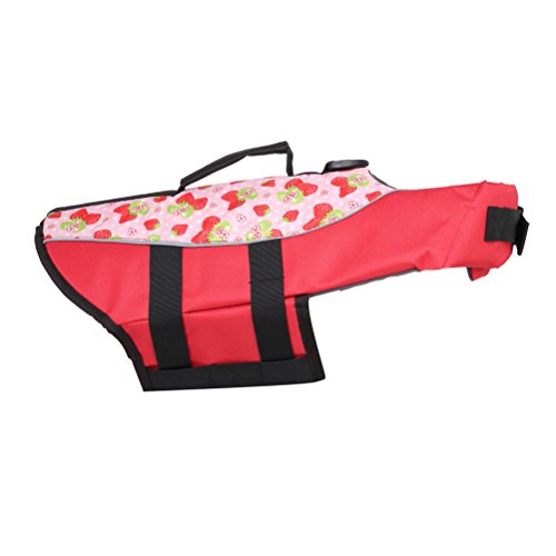 UKCOCO Perros, flotador – Chaleco salvavidas para perros, Tamaño regulable (Rojo)
