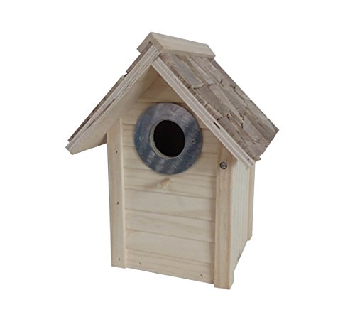 Dehner Natura Wild Nido de Pájaro Aruba, 32 mm Agujero de Vuelo, Aprox. 20 x 14,5 x 16 cm, Madera de Pino, Color Beige