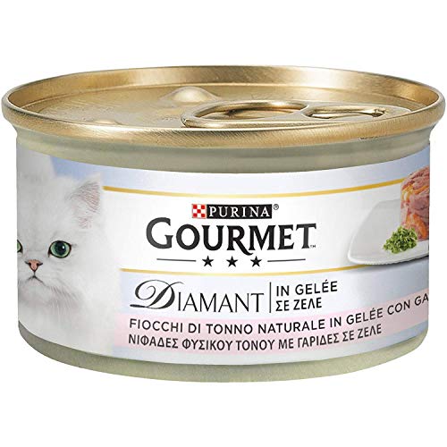 Gourmet Diamant Copos de Tonno, Gelée con camarones de 85 g, 24 Piezas