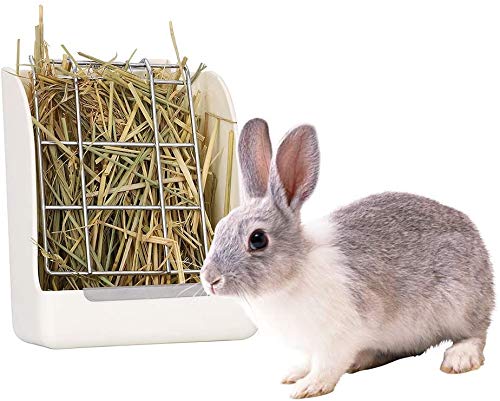 GZGZADMC - Comedero para Conejo，Alimentador de Heno Portátil Menos Desperdiciado para Conejos, Cobayas, Chinchilla, Dispensador de Alimentos De Plástico