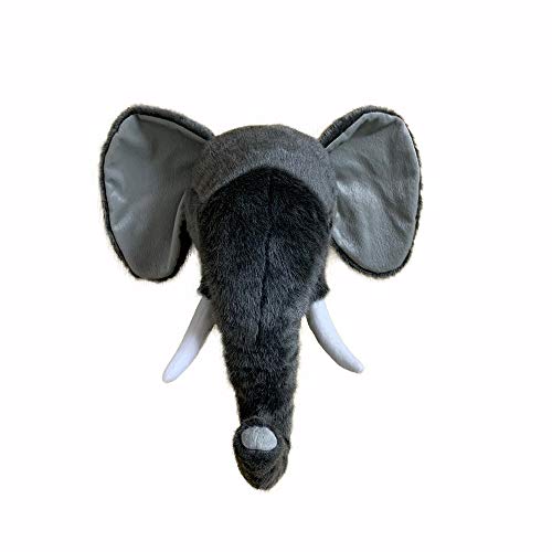 shenlanyu Juguete de Peluche Elefante Caza Decoraciones Cazador Safari Decoración De La Pared Animales De Peluche Realista Vida Real para Niños Habitación Bosque Zoológico Ternero