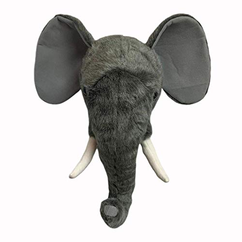 shenlanyu Juguete de Peluche Elefante Caza Decoraciones Cazador Safari Decoración De La Pared Animales De Peluche Realista Vida Real para Niños Habitación Bosque Zoológico Ternero