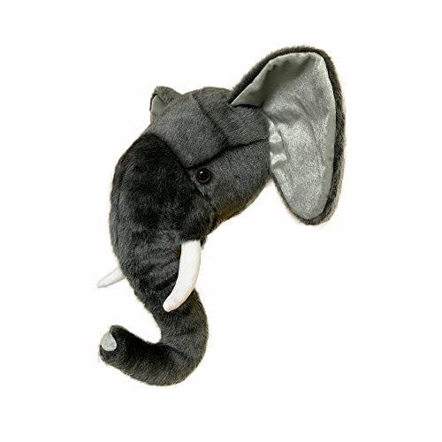 shenlanyu Juguete de Peluche Elefante Caza Decoraciones Cazador Safari Decoración De La Pared Animales De Peluche Realista Vida Real para Niños Habitación Bosque Zoológico Ternero