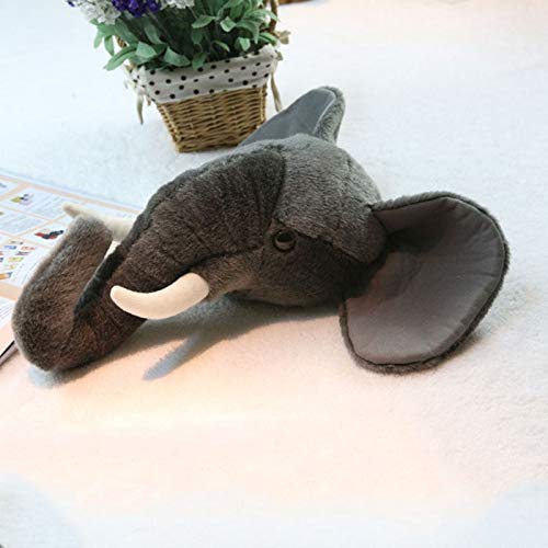 shenlanyu Juguete de Peluche Elefante Caza Decoraciones Cazador Safari Decoración De La Pared Animales De Peluche Realista Vida Real para Niños Habitación Bosque Zoológico Ternero