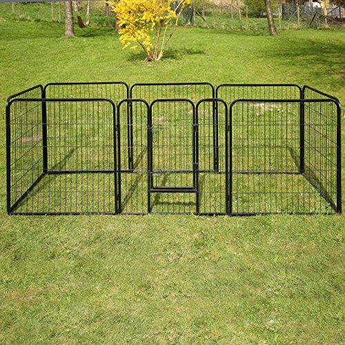 TRESKO® Parque para Mascotas Altura 80 cm | Valla para Perros y Gatos | Jaula Plegable para Animales | Corral Entrenamiento de Cachorros | 8 Vallas