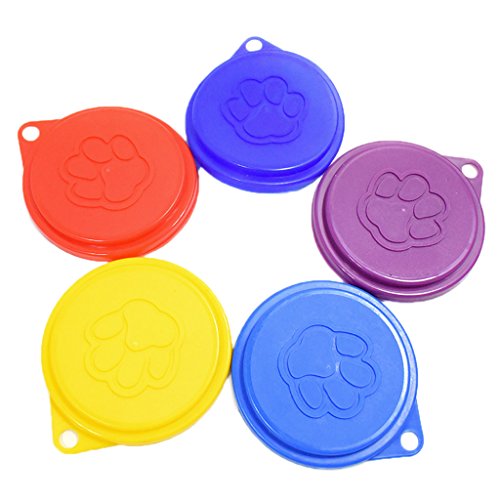 ECMQS - Tapa de estaño Reutilizable para Perros, Gatos, 1 Unidad, Color Aleatorio