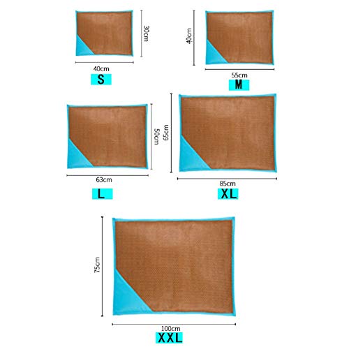 LYZL Mascotas Perro Cuenta de refrigeración Mat, Seda de Hielo de enfriamiento del cojín, con Buena Fibra de bambú, Resistencia al Desgaste y transpirabilidad, Antibacteriano,Naranja,S