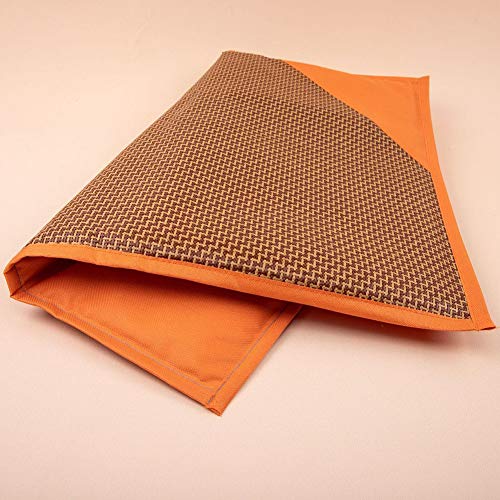 LYZL Mascotas Perro Cuenta de refrigeración Mat, Seda de Hielo de enfriamiento del cojín, con Buena Fibra de bambú, Resistencia al Desgaste y transpirabilidad, Antibacteriano,Naranja,S