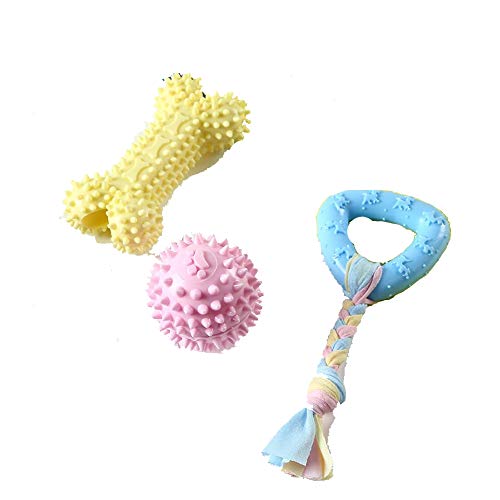 Pelota de juguete para mascotas, resistente a mordeduras, cachorros, cachorros, gritando, gallina vocal, osito dorado, suministros para aliviar el aburrimiento (tres piezas de silicona)