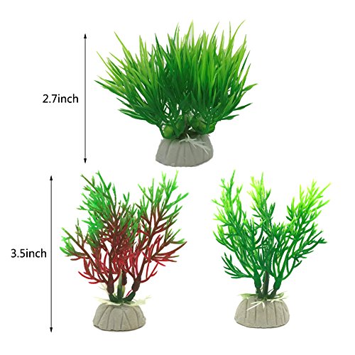Aisamco Acuario Plantas de plástico, 10 Piezas de Acuario Plantas Acuario Decoraciones, Acuario Plantas Artificiales decoración del Acuario