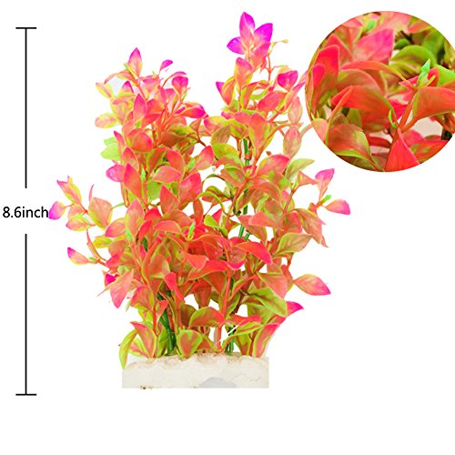 Aisamco Acuario Plantas de plástico, 10 Piezas de Acuario Plantas Acuario Decoraciones, Acuario Plantas Artificiales decoración del Acuario
