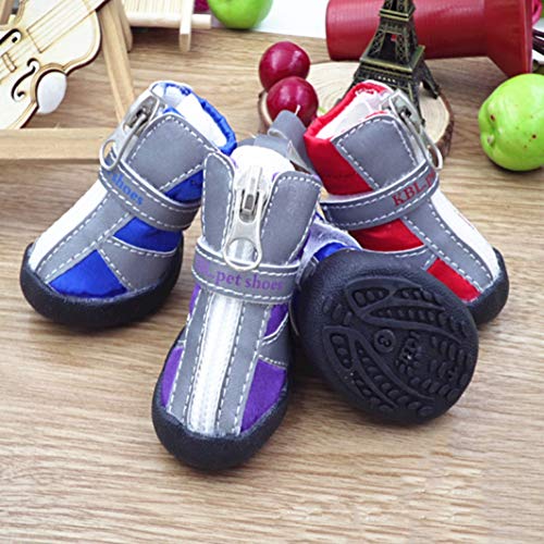 AMURAO Otoño/Invierno Botas para Perros Zapatos Luminosos para Mascotas Perros pequeños Gatos Cachorro Zapatillas de Goma Antideslizantes Impermeables