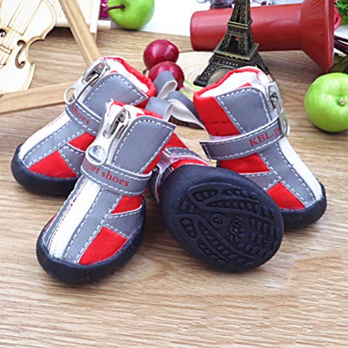 AMURAO Otoño/Invierno Botas para Perros Zapatos Luminosos para Mascotas Perros pequeños Gatos Cachorro Zapatillas de Goma Antideslizantes Impermeables