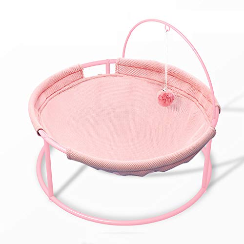 B-1 Colchon Perro Lavable De Felpa, Cuna para Perro Elevada Tienda De Mascotas Portátil Impermeable Acampar Al Aire Libre Cesta para Mascotas,Rosado
