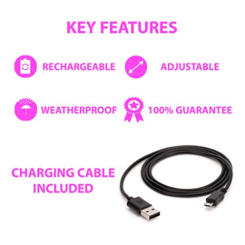 Fun Pets Collar de Seguridad para Perros con LED Recargable Ultra Brillante con Gran Visibilidad y Seguridad Mejorada Medio (40cm - 50cm / 15.7" - 19.7") Rosado