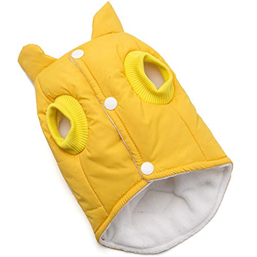 GODGETS Ropa para Mascotas de Navidad Invierno Gruesa Chaleco Caliente Abrigo Chaqueta para Mascotas Gato Perro Amarillo XL