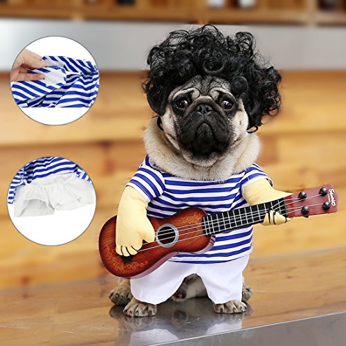 Idefair Funny Guitar Disfraces de mascotas para perros Puppy Cats Fiesta de Navidad Disfraz de Halloween