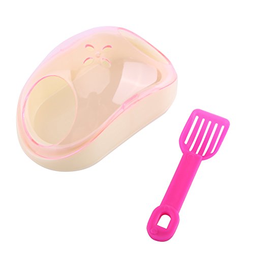 Letrina para hámster - Kit de limpieza de letrina para mascota pequeña, 3 colores, 15,3 x 8,3 x 6 cm