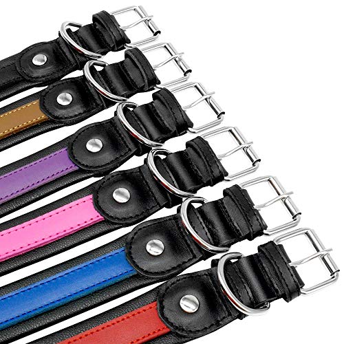 MMWW nalizado Collar de Etiqueta de identificación Grabado Personalizado para Perro Mediano Grande Pitbull Bulldog Bull Terrier Pastor alemán-Brown_XL