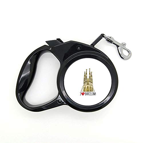 Mygoodprice - Correa para Perro retráctil 3 m i Love Barcelona Sagrada Familia
