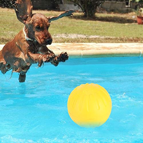 Pelota de Perro de Juguete, portátil Durable EVA Amarillo sólido Resistente a la mordida Flotante Mascota Perro Entrenamiento Bola Masticar Juguetes
