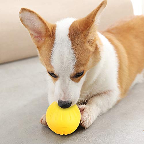 Pelota de Perro de Juguete, portátil Durable EVA Amarillo sólido Resistente a la mordida Flotante Mascota Perro Entrenamiento Bola Masticar Juguetes