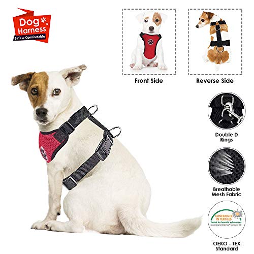 SlowTon Arnés para automóvil,(Sin cinturón de Seguridad) Arnés de Chaleco para Mascotas para Perros Seguridad en el Coche Cuello Ajustable y Correa para el Pecho