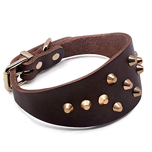 Tineer Ajustable de cuero Greyhound Collar de perro Personalizado Tachonado Remache Collar Mascota Collar de perro Durable Accesorios para mascotas