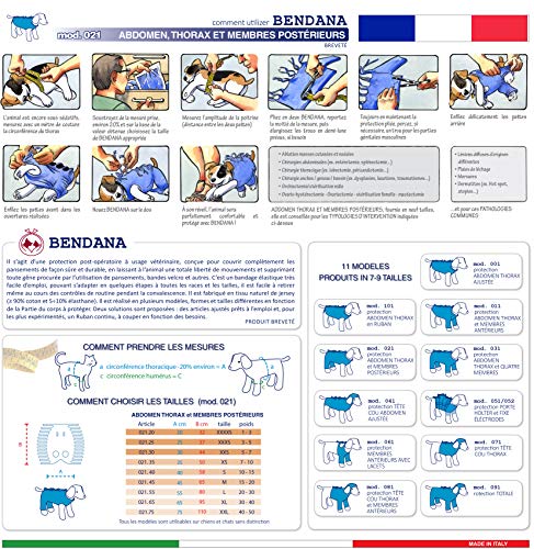 Traje postoperatorio para Perros y Gatos, Protege heridas y Vendajes, Garantiza higiene, Limpieza y Libertad de Movimiento. Modelo 021 - Abdomen, tórax y Miembros posteriores (XXS)