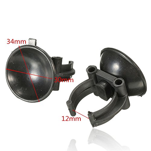 Uniclife 12 Piezas del Acuario Calentador de Ventosas Lechones Clips 33mm Titulares Dia / Abrazaderas para Fish Tank Negro