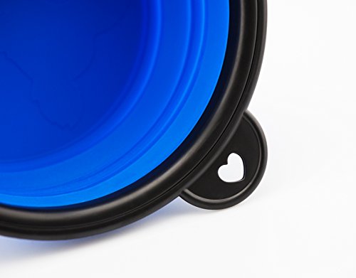 Viajes Tazón de la marca PRECORN Perro Gatos Mascotas plato del alimento tazón plegable cuenco de agua en el color azul