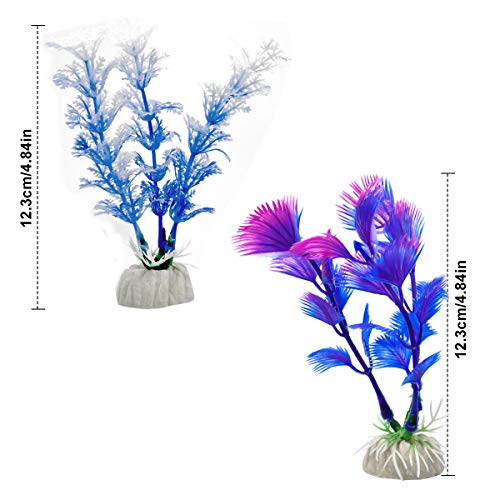 WEONE Plantas Plásticas para Acuarios, 10 Piezas Altura Plantas Acuario para Decoración Acuario