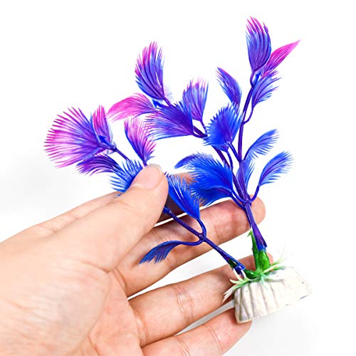 WEONE Plantas Plásticas para Acuarios, 10 Piezas Altura Plantas Acuario para Decoración Acuario