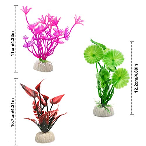 WEONE Plantas Plásticas para Acuarios, 10 Piezas Altura Plantas Acuario para Decoración Acuario