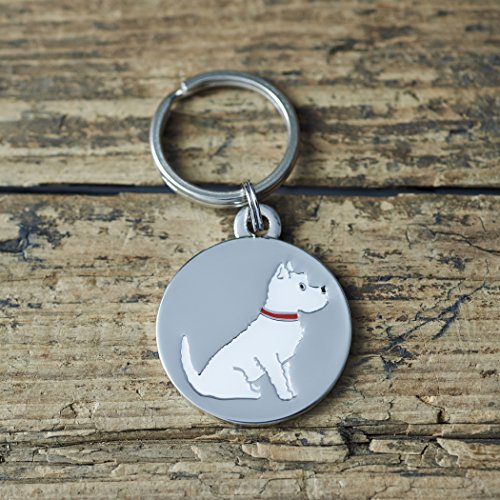 Westie perro etiqueta/llavero