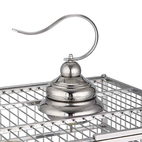 Z-W-dong Tienda de mascotas jaula del animal doméstico, cuadrado del metal de la jaula Finch Canarias jaula del pájaro del loro portátil al aire libre Jaula Jaula ornamental 36 * 36 * 46cm periquitos