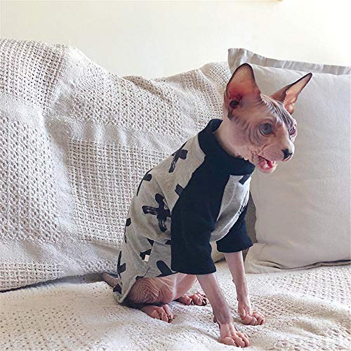ZHIHAN Esfinge algodón cálido suéter Gato sin Pelo Ropa de otoño e Invierno, Gris, L